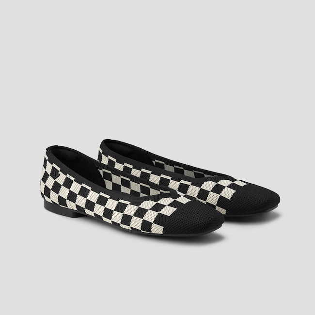 Square-Toe V-Cut Flats (Margot 2.0)