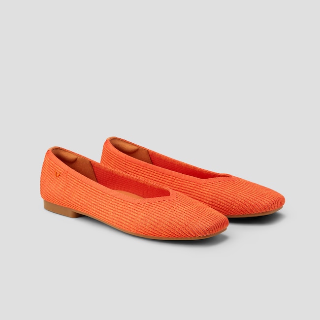 Square-Toe V-Cut Flats (Margot 2.0)