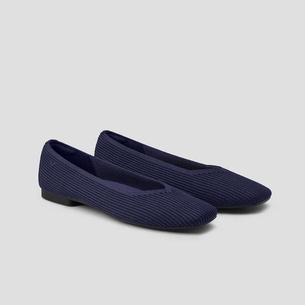 Square-Toe V-Cut Flats (Margot 2.0)