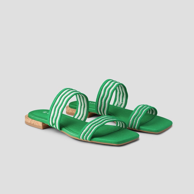 Square-Toe Slide Sandal (Maya)