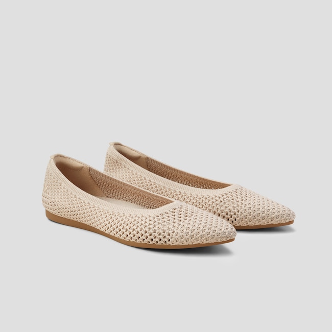 Pointed-Toe Breathable Mesh Ballet Flats (Aria 5°)