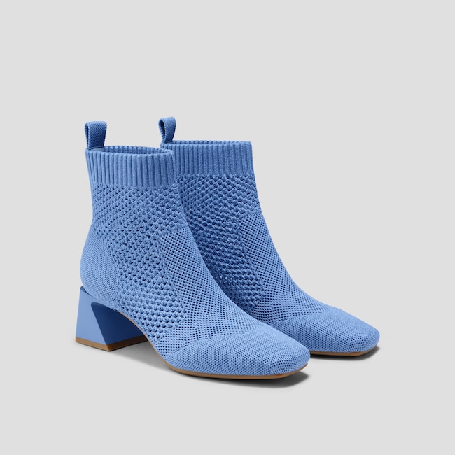 Square-Toe Perforated Heeled Boots (Melissa)