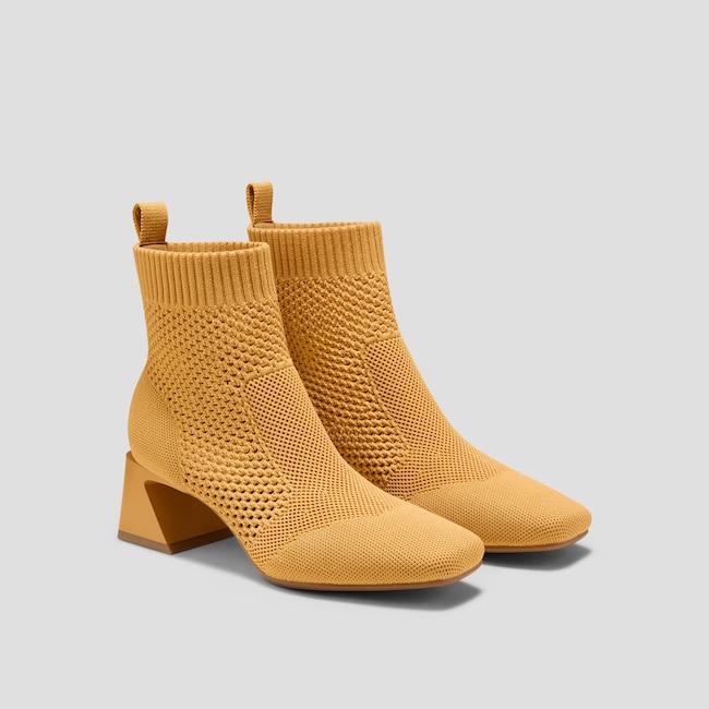 Square-Toe Perforated Heeled Boots (Melissa)