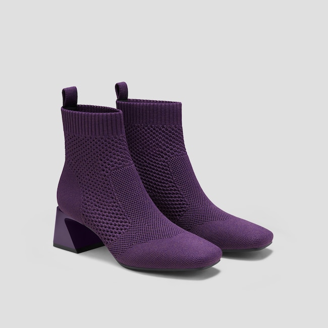 Square-Toe Perforated Heeled Boots (Melissa)