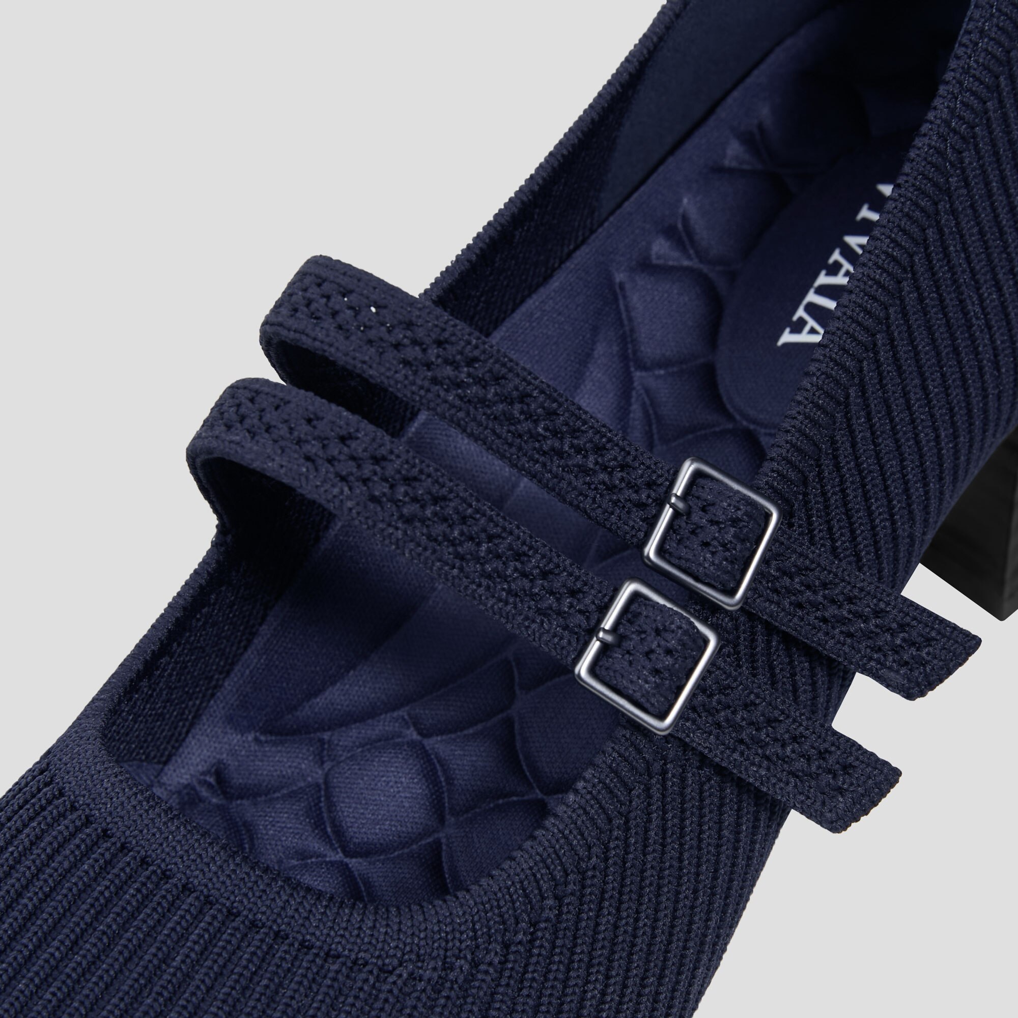 Melody Pro Mary-Jane Square-Toe Mary-Jane Heels in Navy | VIVAIA
