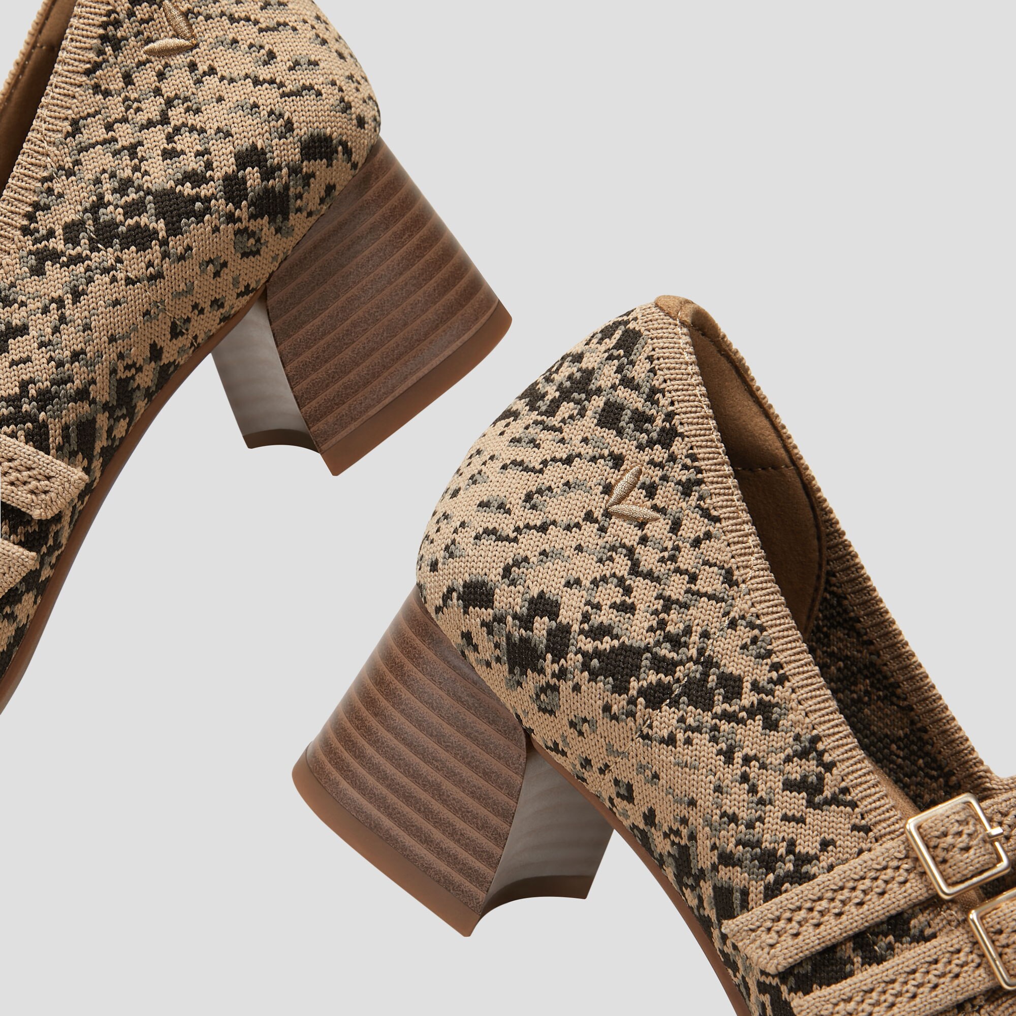 Melody Pro Mary-Jane Square-Toe Mary-Jane Heels in Snake