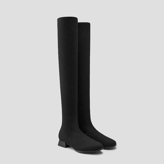 Round-Toe Water-Repellent Wool Over-the-Knee Boots (Madeline Pro)