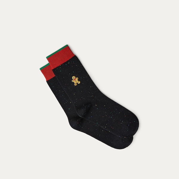 2 Pairs Holiday Socks - Gingerbread Man
