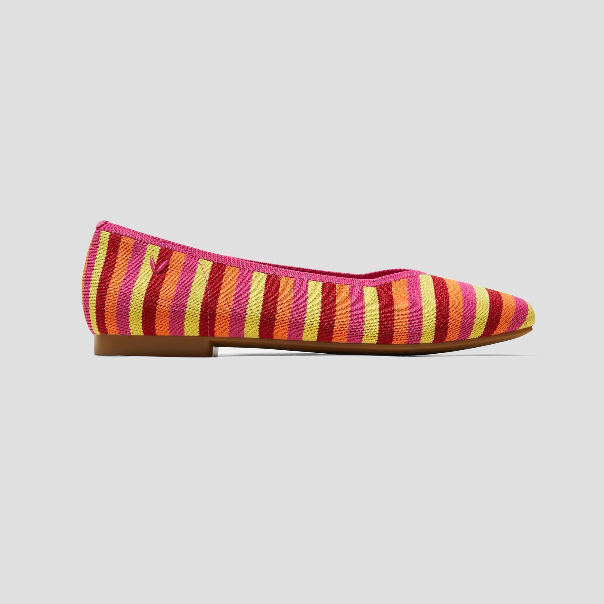 Square-Toe V-Cut Flats (Margot 2.0), MULTI COLOR STRIPES, EU36