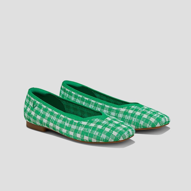 Square-Toe V-Cut Flats (Margot 2.0)