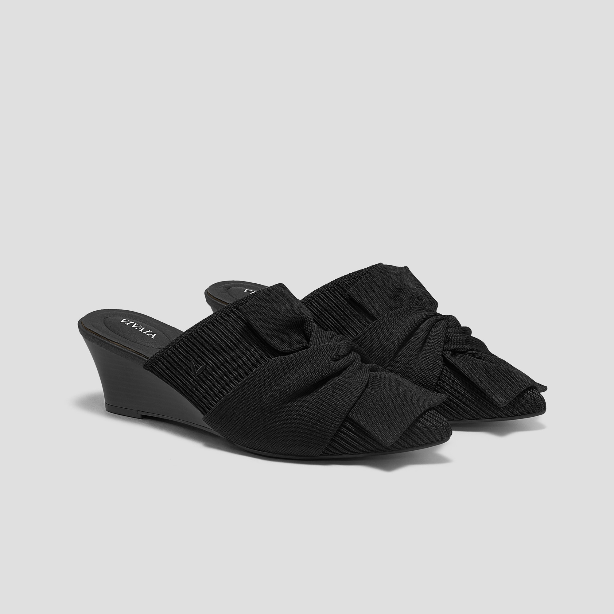 Pointed-Toe Wedge Sandals (Yaffa Wedge), Black, EU35 | VIVAIA