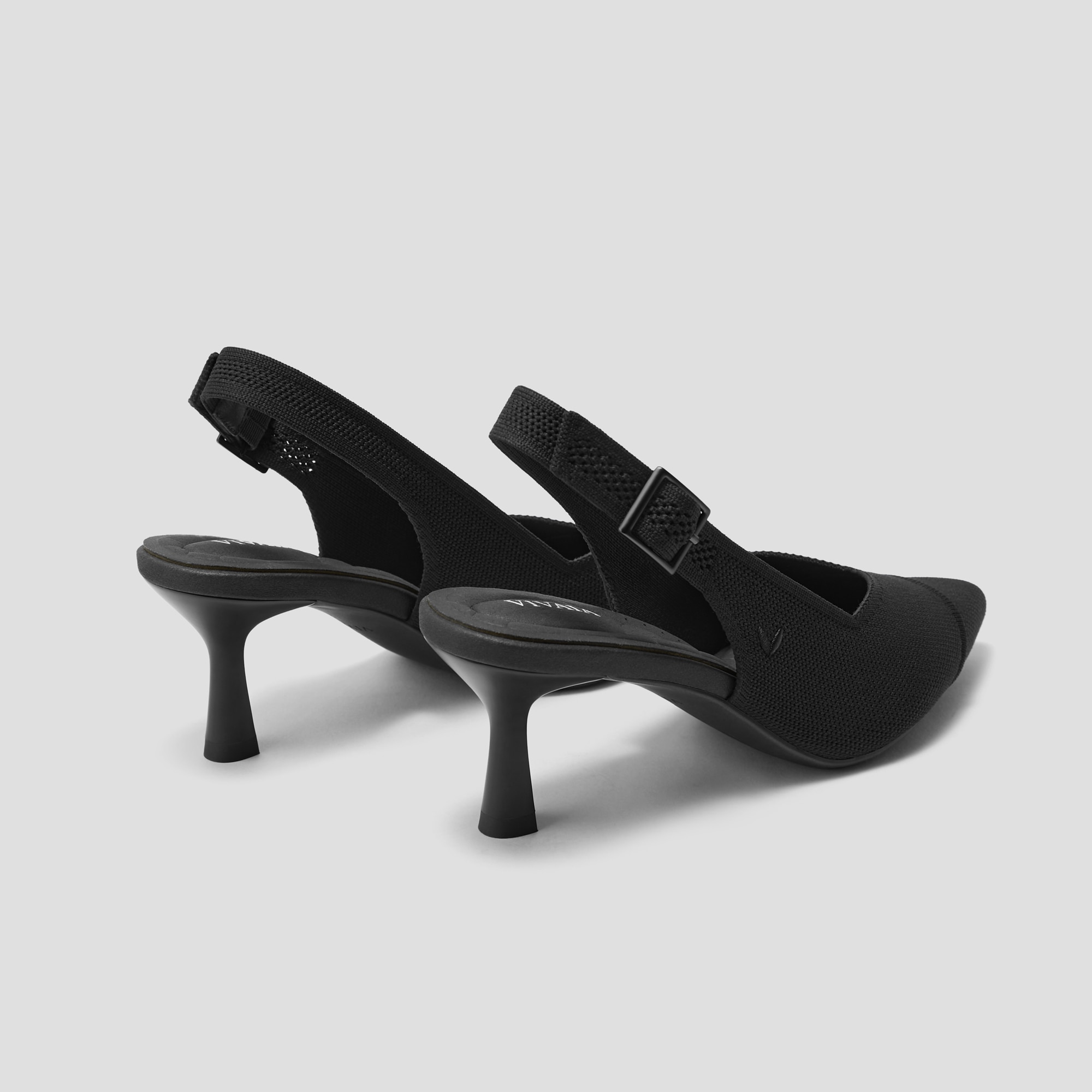 Pointed-Toe Slingback Heels (Addison), Black, EU36 | VIVAIA