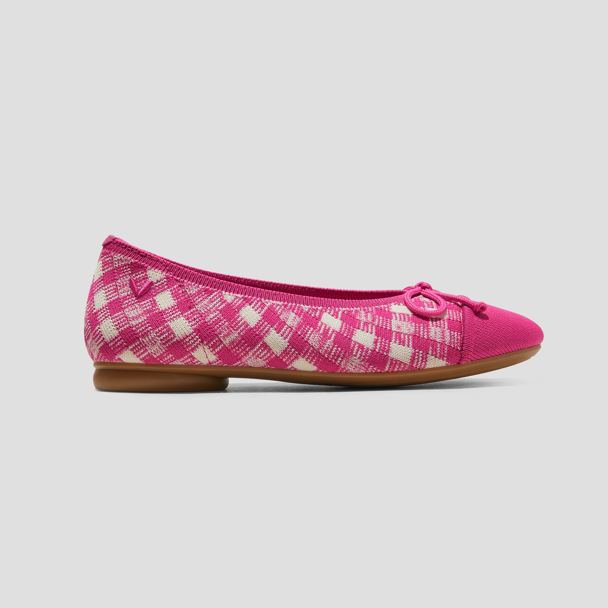 Girls' Almond-Toe Bow Flats (Tiana Kids), PITAYA GINGHAM, EU30