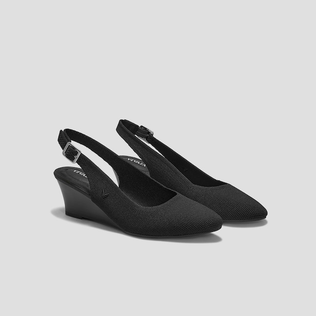 Almond-Toe Slingback Wedge Heel Sandals (Tamia Slingback Wedge Pro)