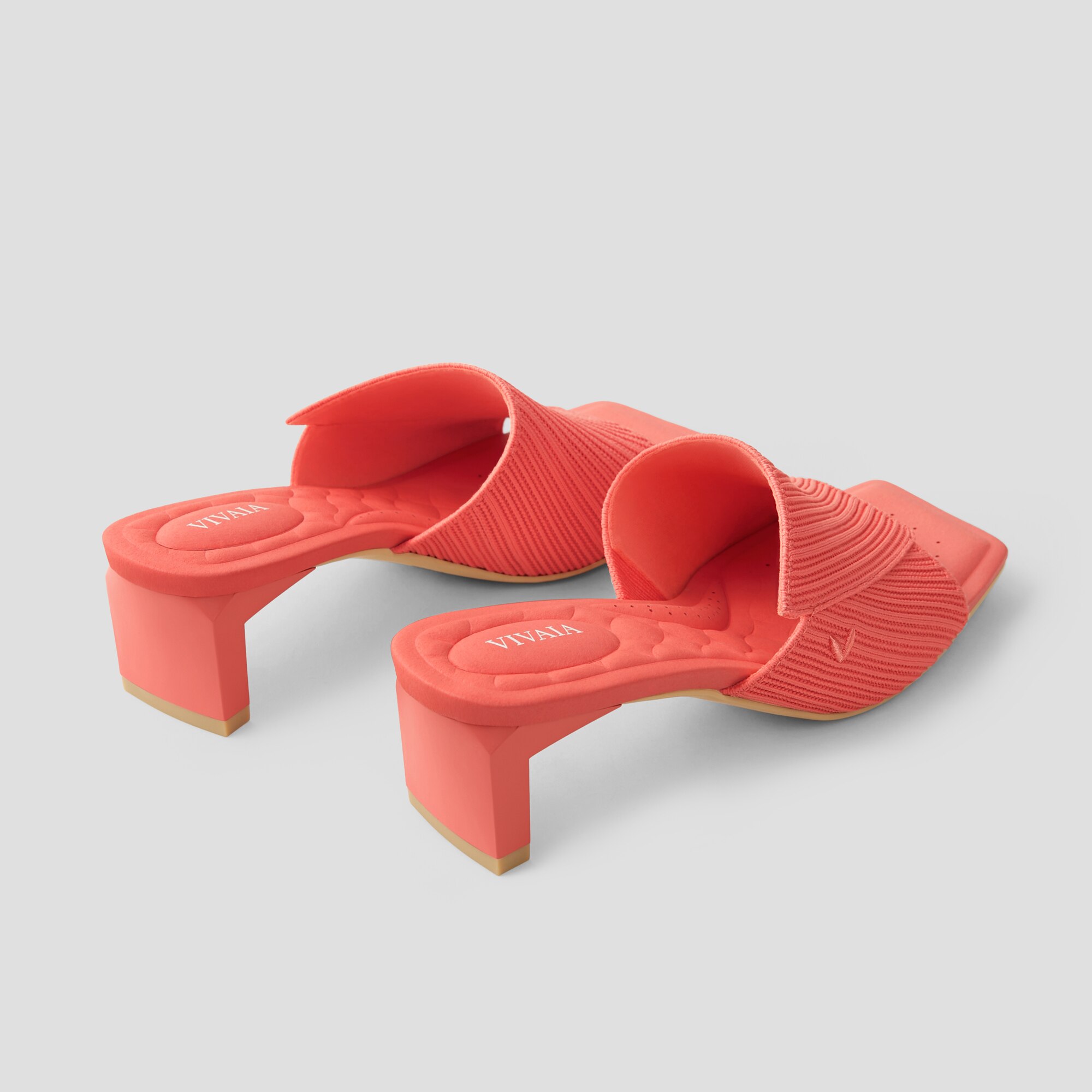 Square-Toe Block Heel Sandals (Jade Pro), SALMON, EU35 | VIVAIA