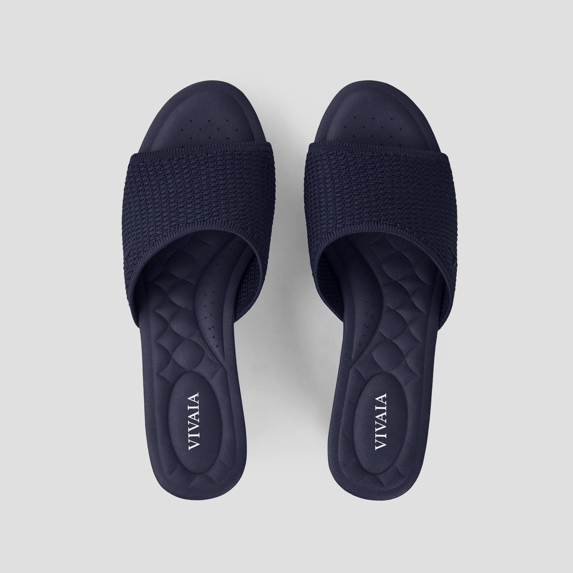 新品 VIVAIA STAECY コルクソール ウェッジソール サンダル 37 Round-toe Wedge Sandals (Stacey Pro), NAVY WOVEN, EU35 | VIVAIA