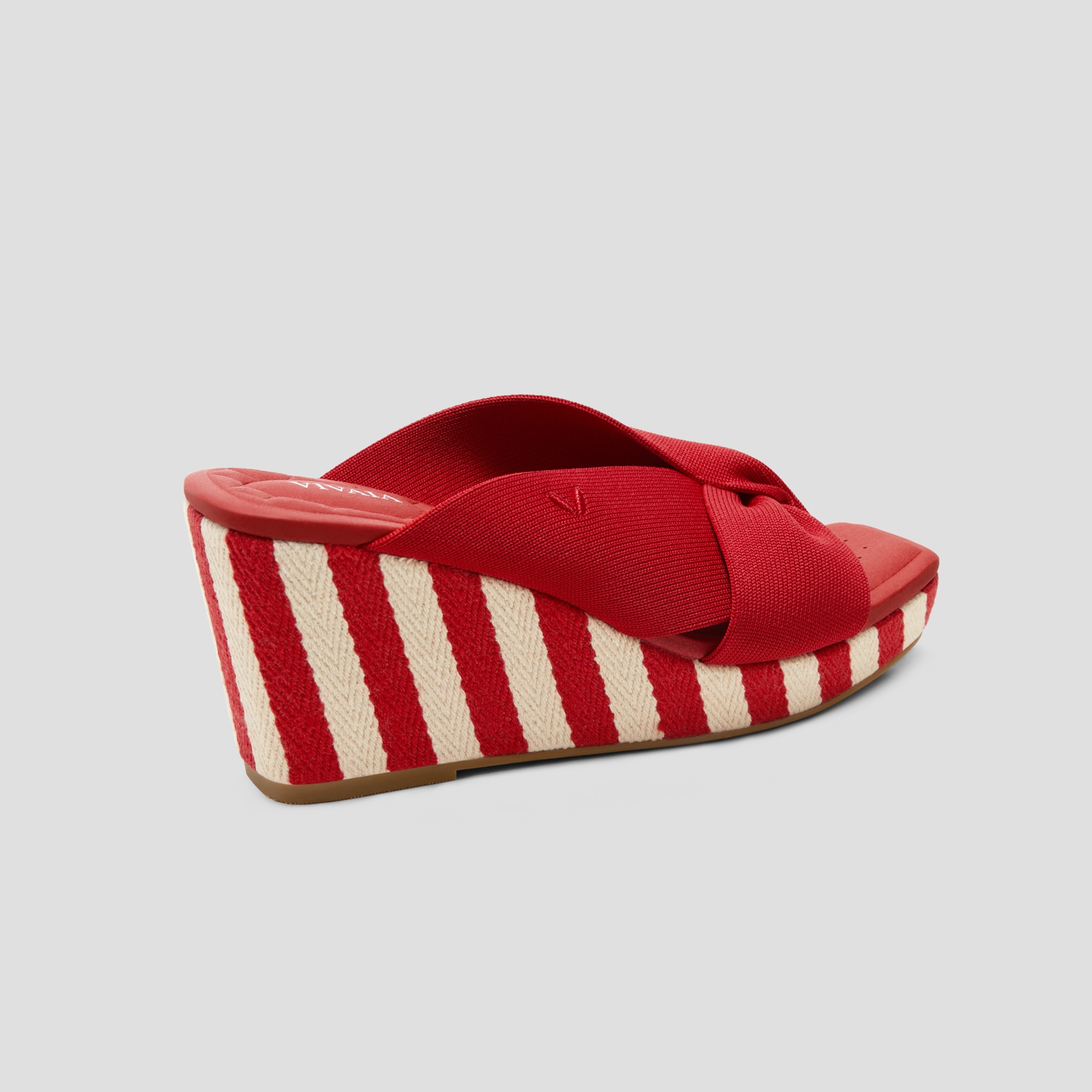 Square-Toe Wedge Sandals (Laura), RUBY RED, EU35 | VIVAIA