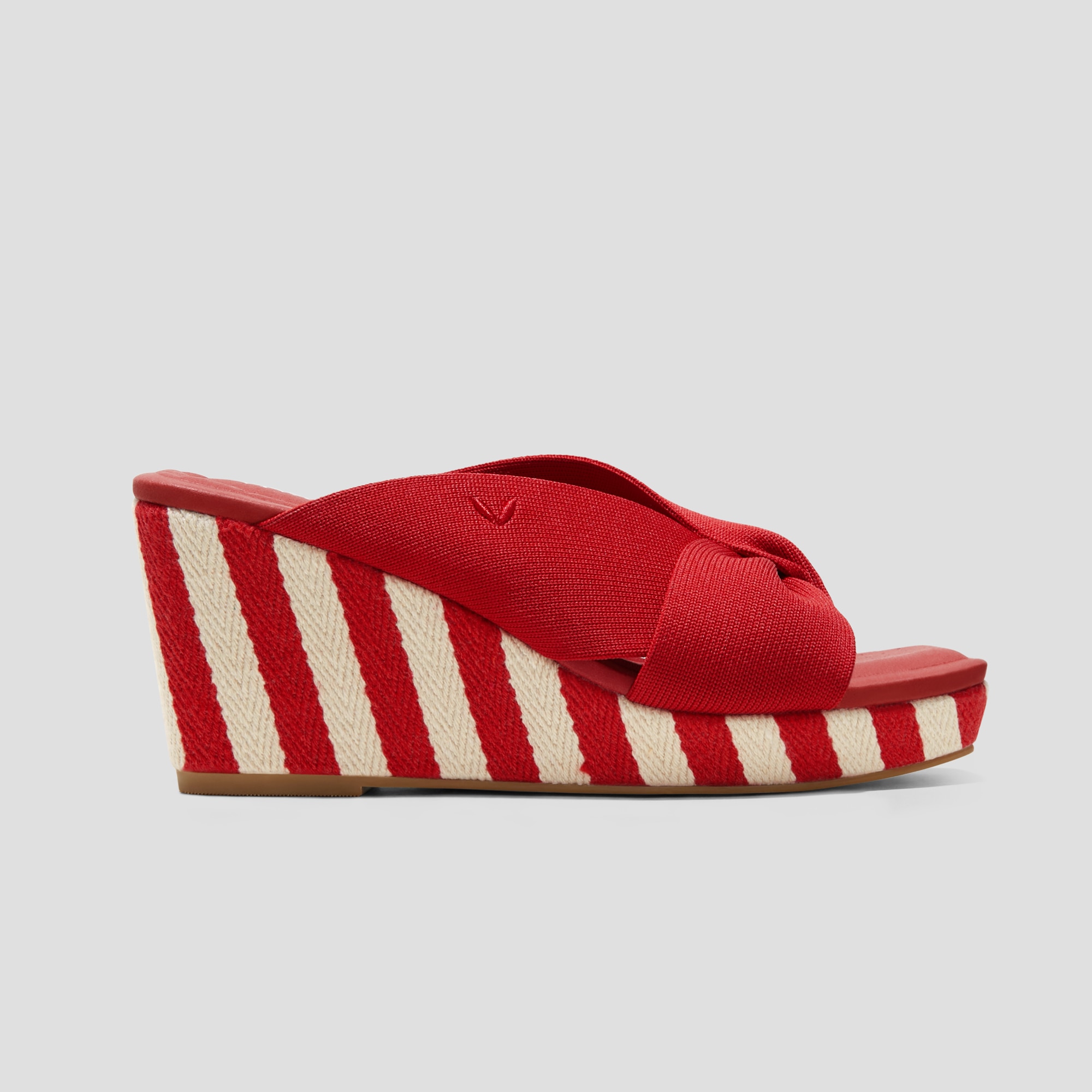Square-Toe Wedge Sandals (Laura), RUBY RED, EU35 | VIVAIA
