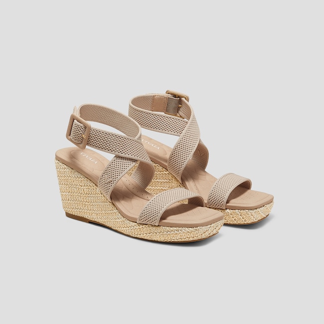 Square-Toe Slingback Wedge Sandals (Lyla)