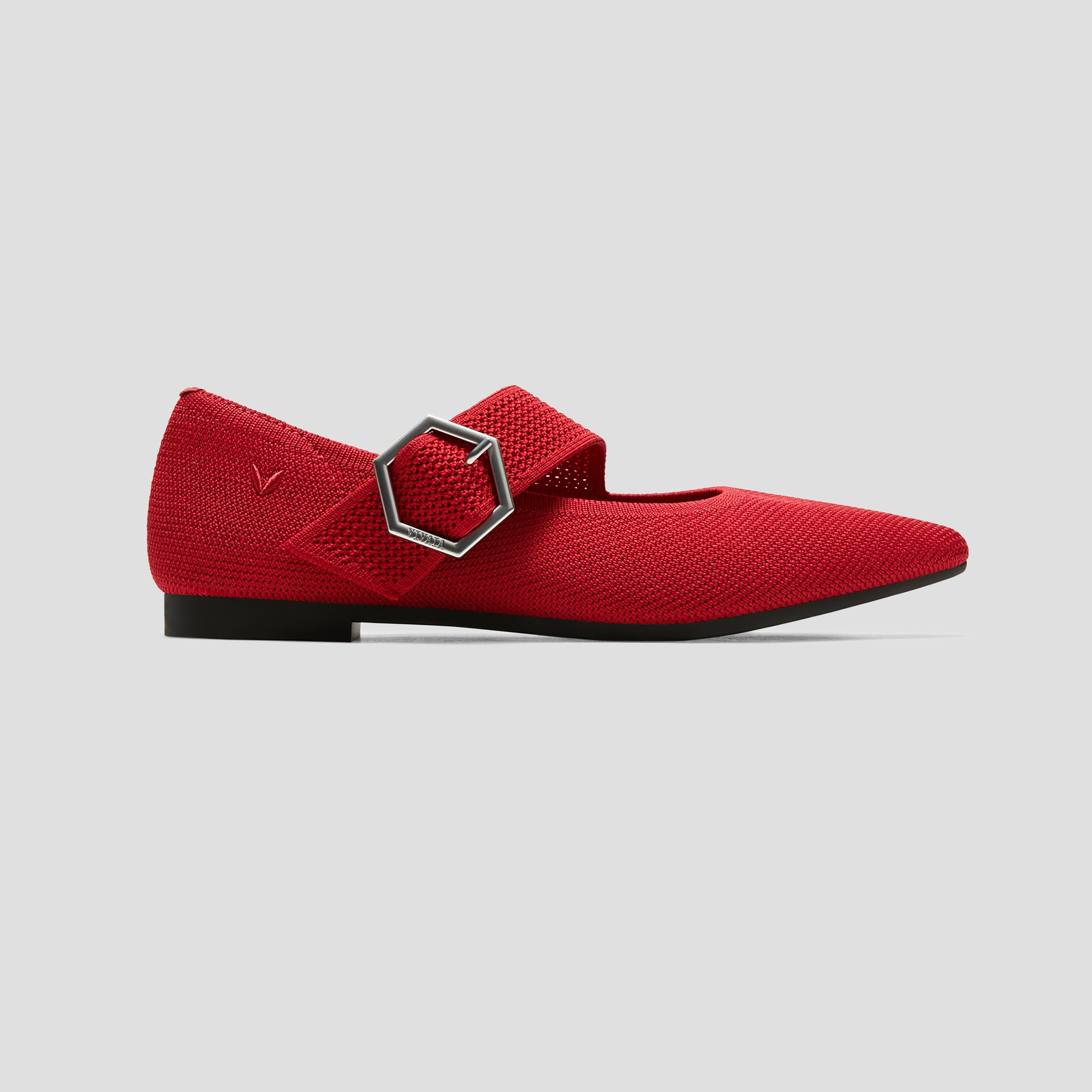 Pointed-toe Mary-Jane Flats (Maria), RUBY RED, EU35 | VIVAIA