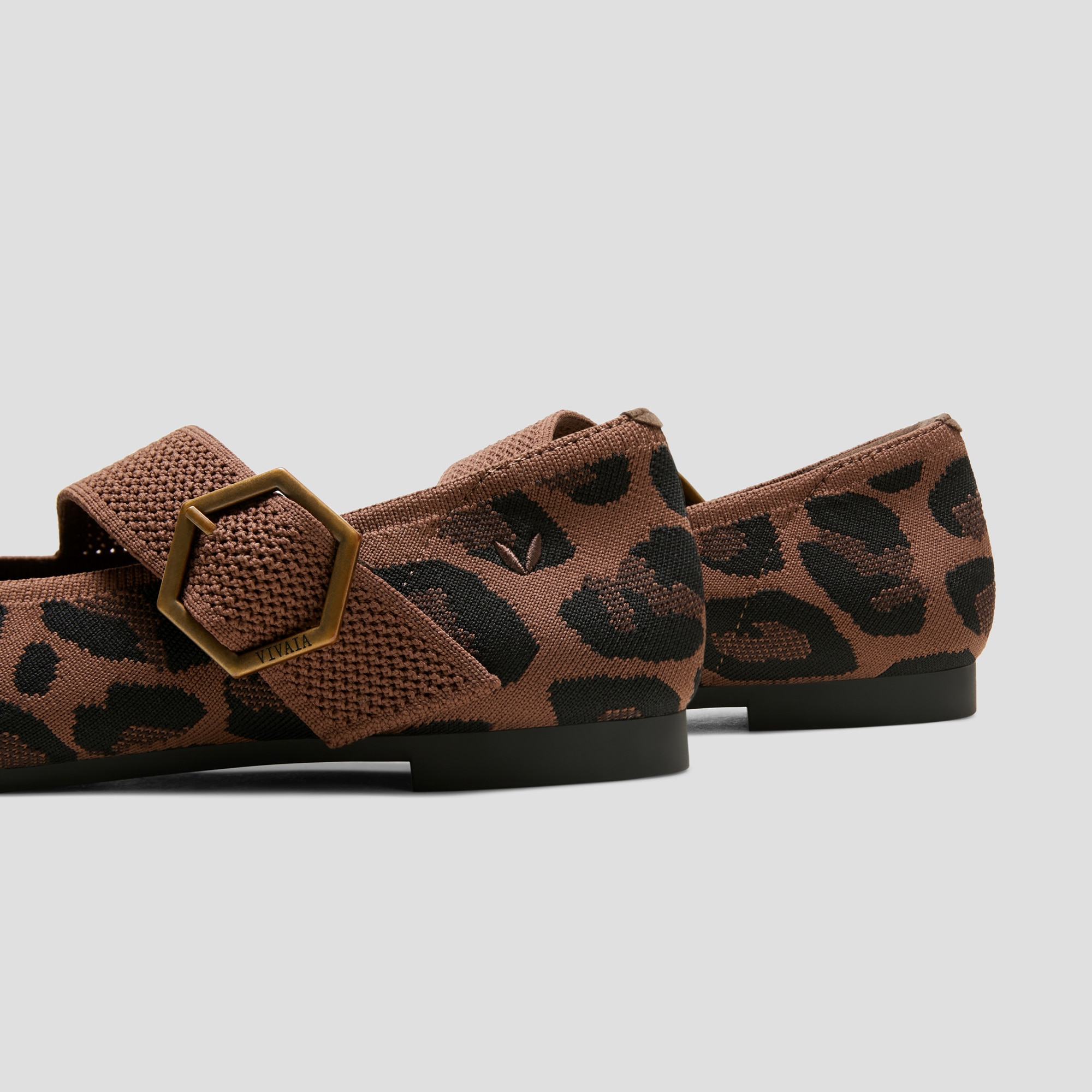 Pointed-toe Mary-Jane Flats (Maria), BROWN LEOPARD, EU35 | VIVAIA