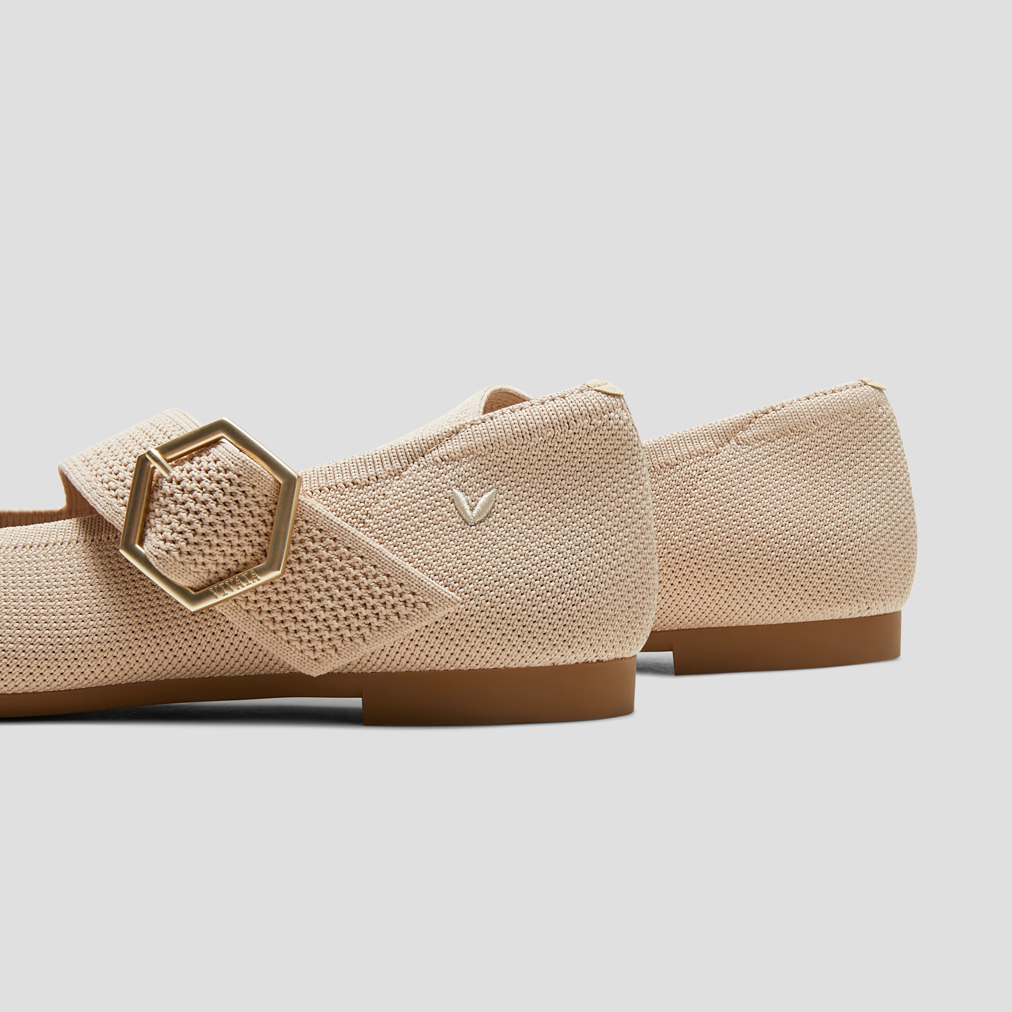 Pointed-toe Mary-Jane Flats (Maria), ALMOND, EU38 | VIVAIA