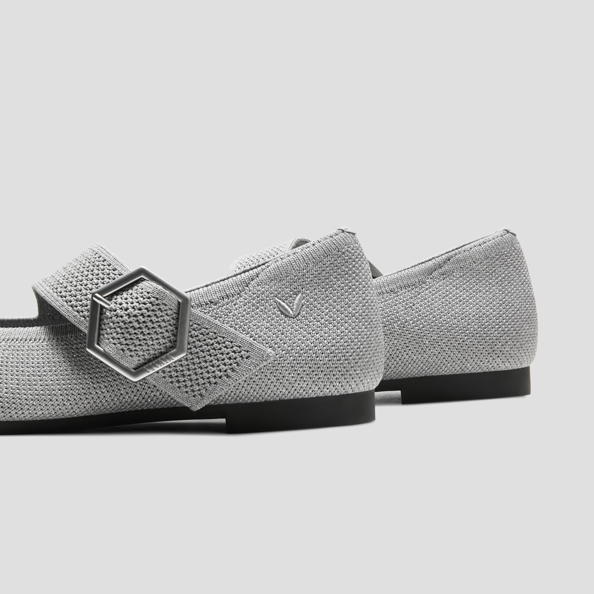 Pointed-toe Mary-Jane Flats (Maria), GREY SILVER, EU35 | VIVAIA