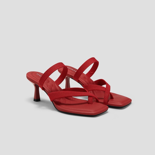 Square-Toe Mid Heel Strappy Sandals (Alina)