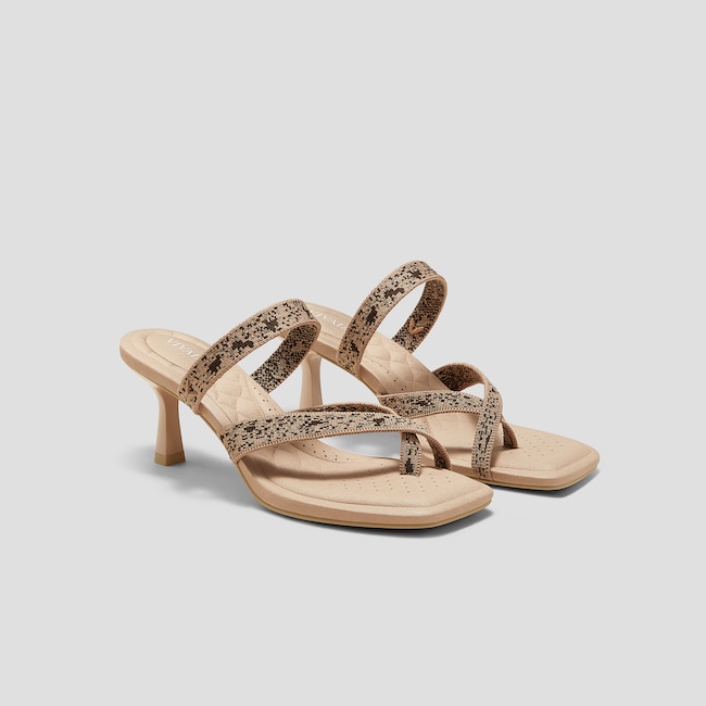 Square-Toe Mid Heel Strappy Sandals (Alina)
