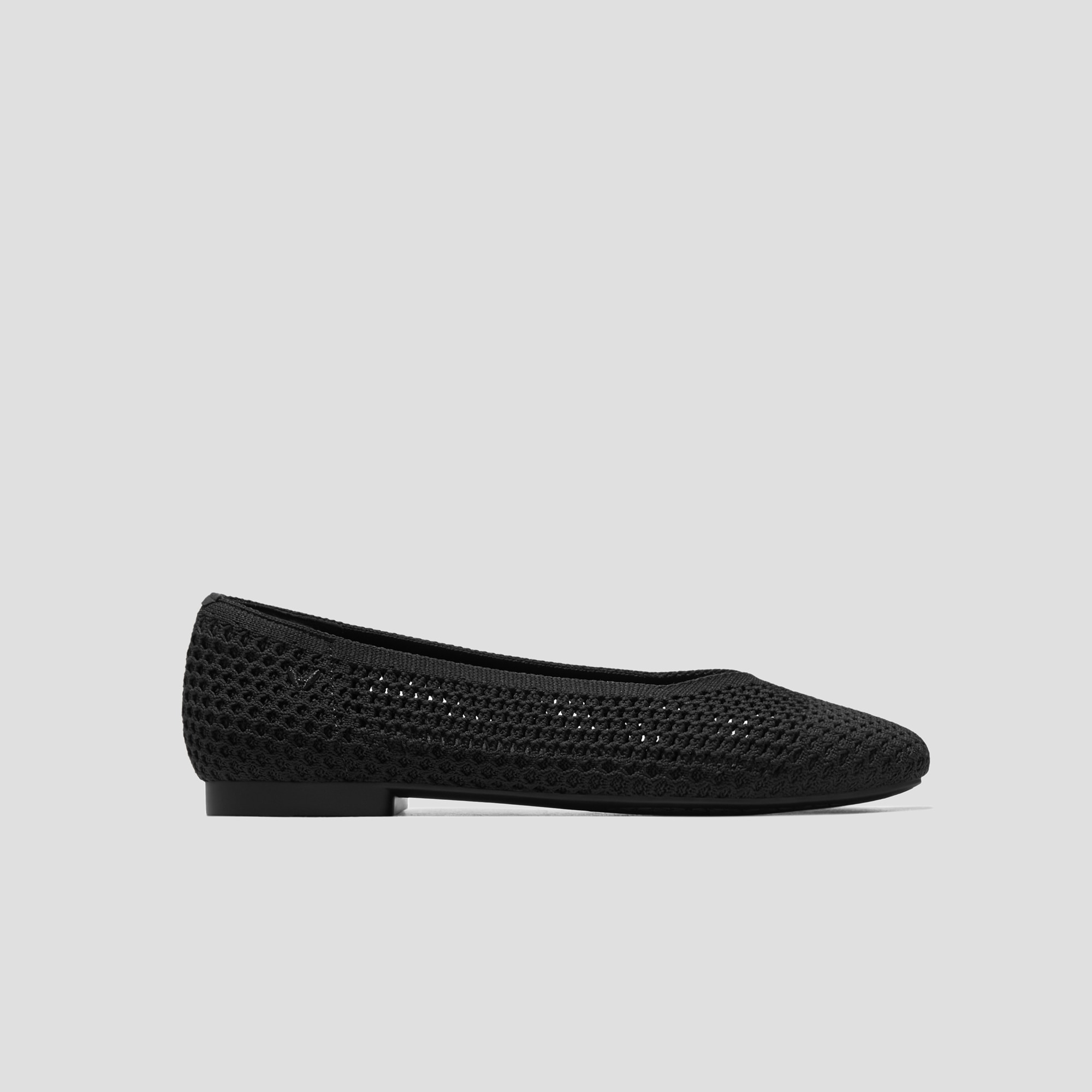 Margot Square-Toe Flats for Bunions&Wide Feet in Black Mesh-More