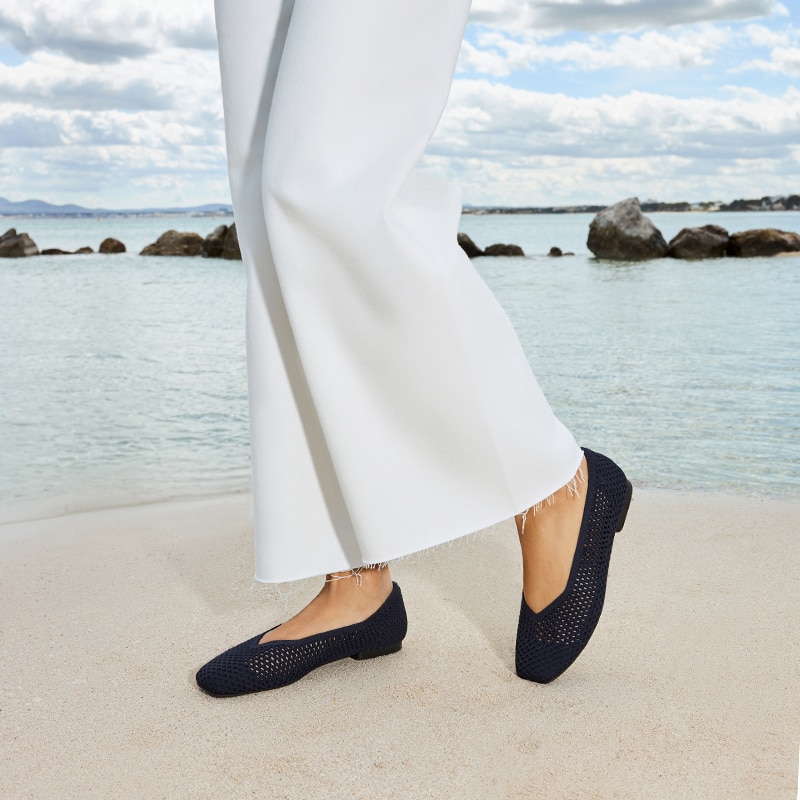 VIVAIA Margot2.0 スクエアトゥ　EU36.5 Margot Square-Toe Flats for Bunions&Wide Feet in Navy-More
