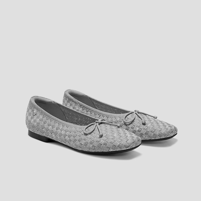 Square-Toe Bow Ballerina Flats (Margaret)