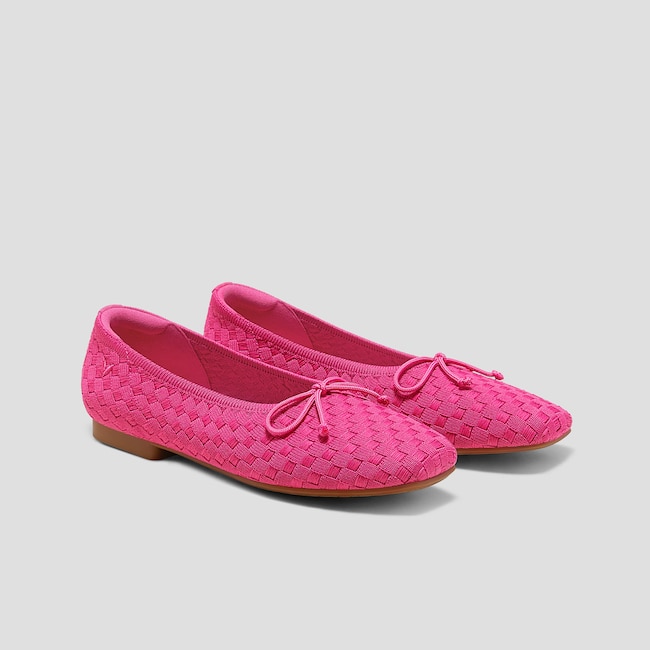 Square-Toe Bow Ballerina Flats (Margaret)