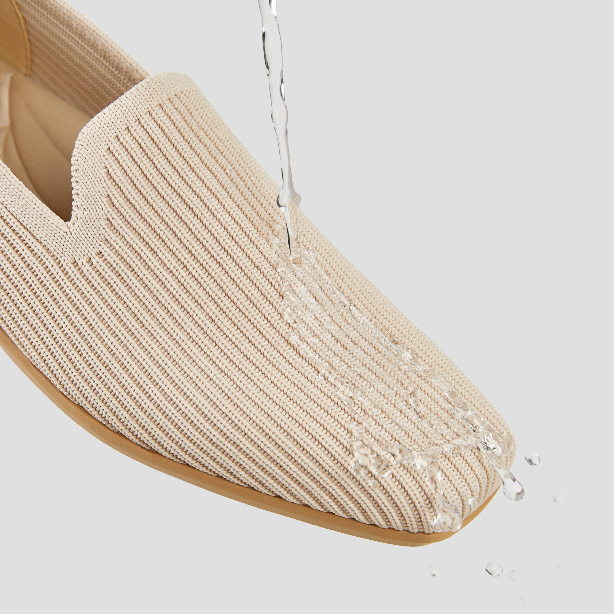 Water-Repellent Square-Toe Loafers (Samantha Walker), ALMOND, EU35