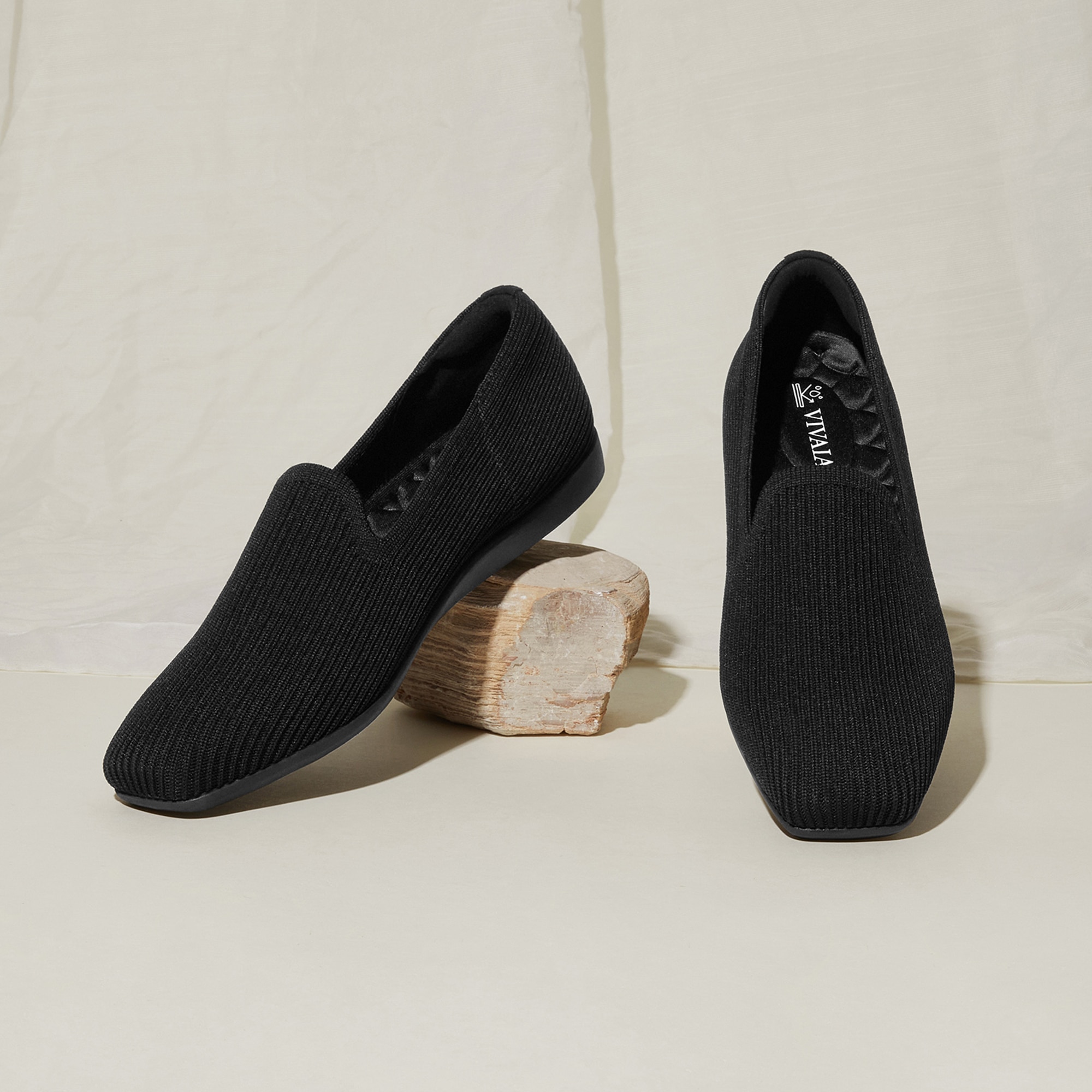 Lightweight Square-Toe Loafers (Samantha Walker), Black