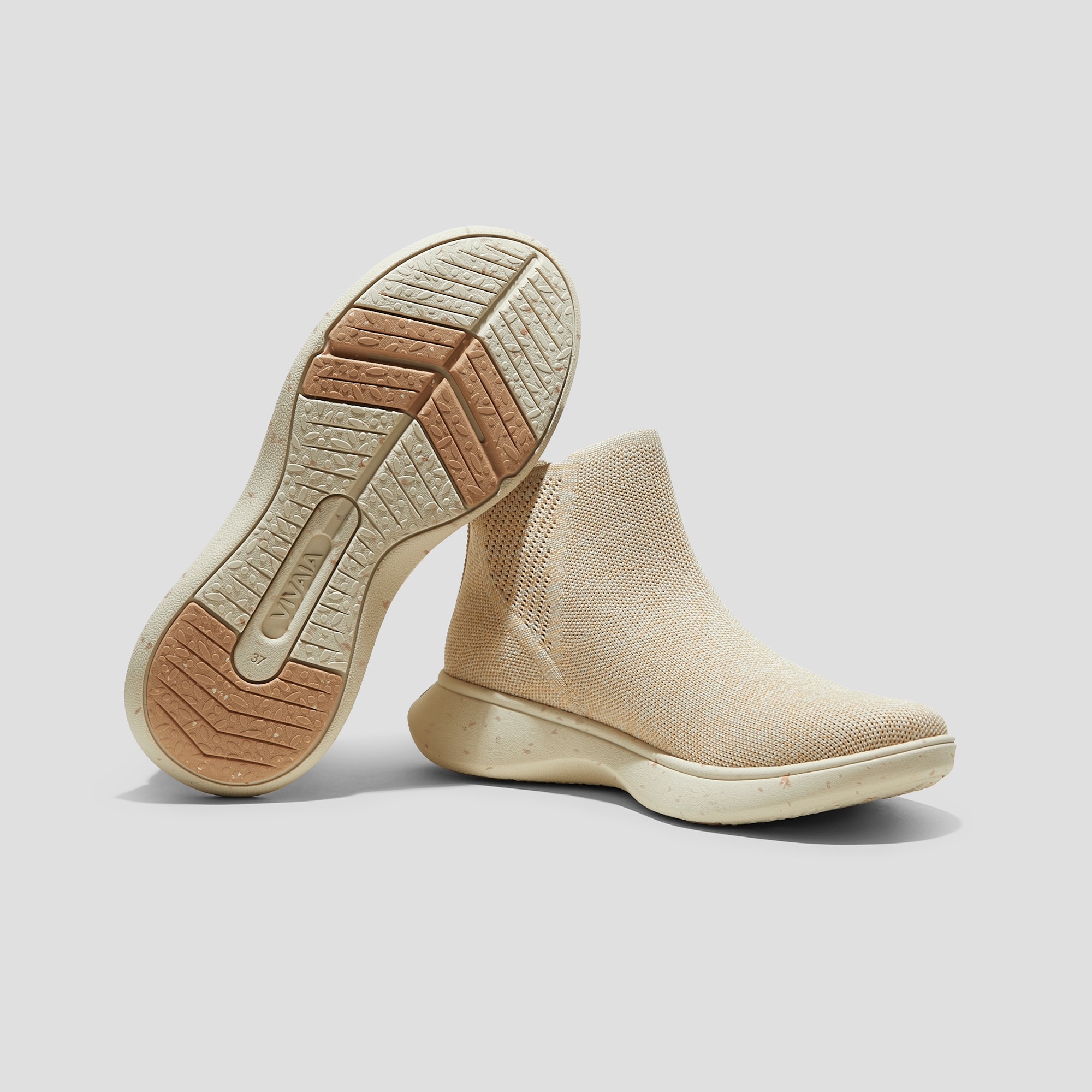 Round-Toe Slip-On Sneaker Boots (Urban Boots), SAND, EU35 | VIVAIA