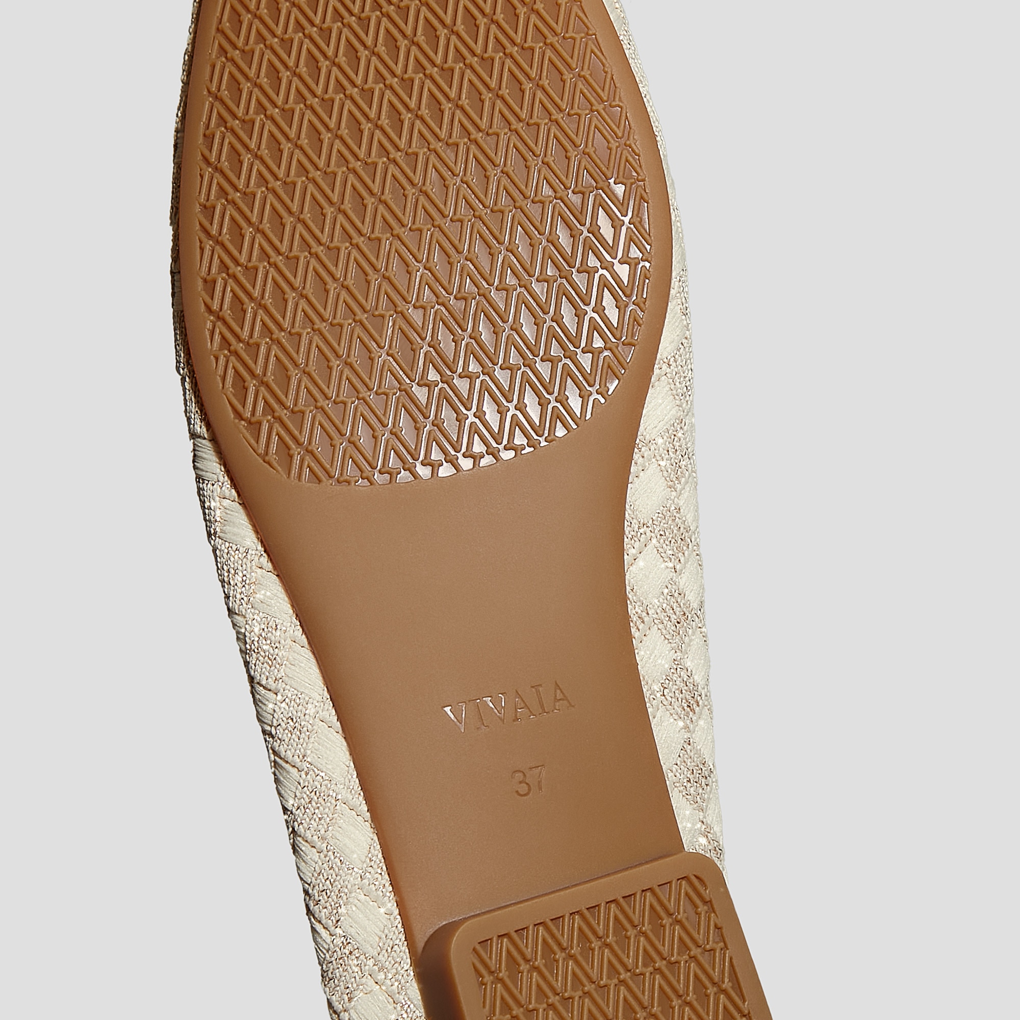 Square-Toe Bow Ballerina Flats (Margaret), IVORY GOLD WOVEN, EU35