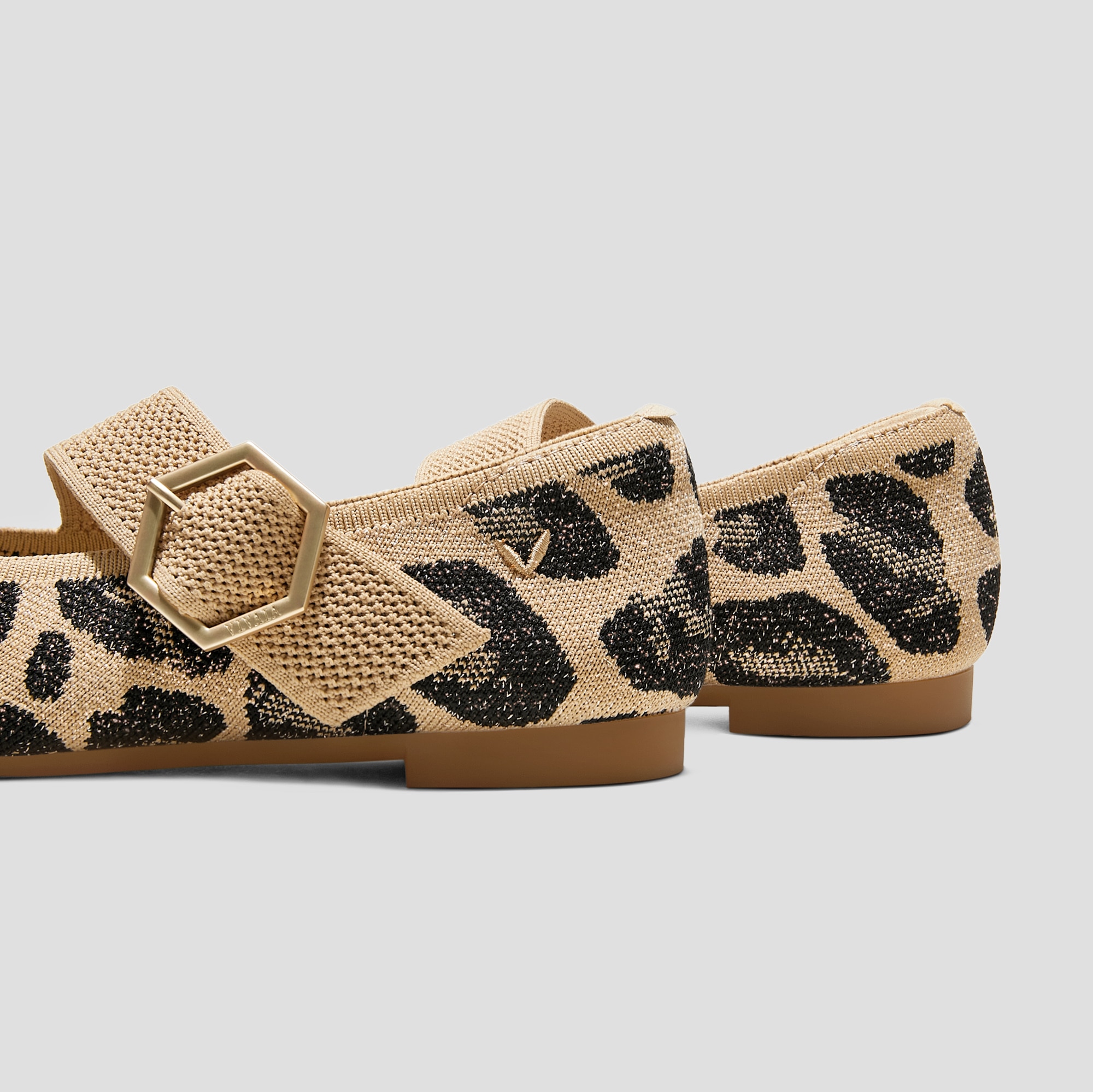 Pointed-toe Mary-Jane Flats (Maria), METALLIC LEOPARD, EU35 | VIVAIA