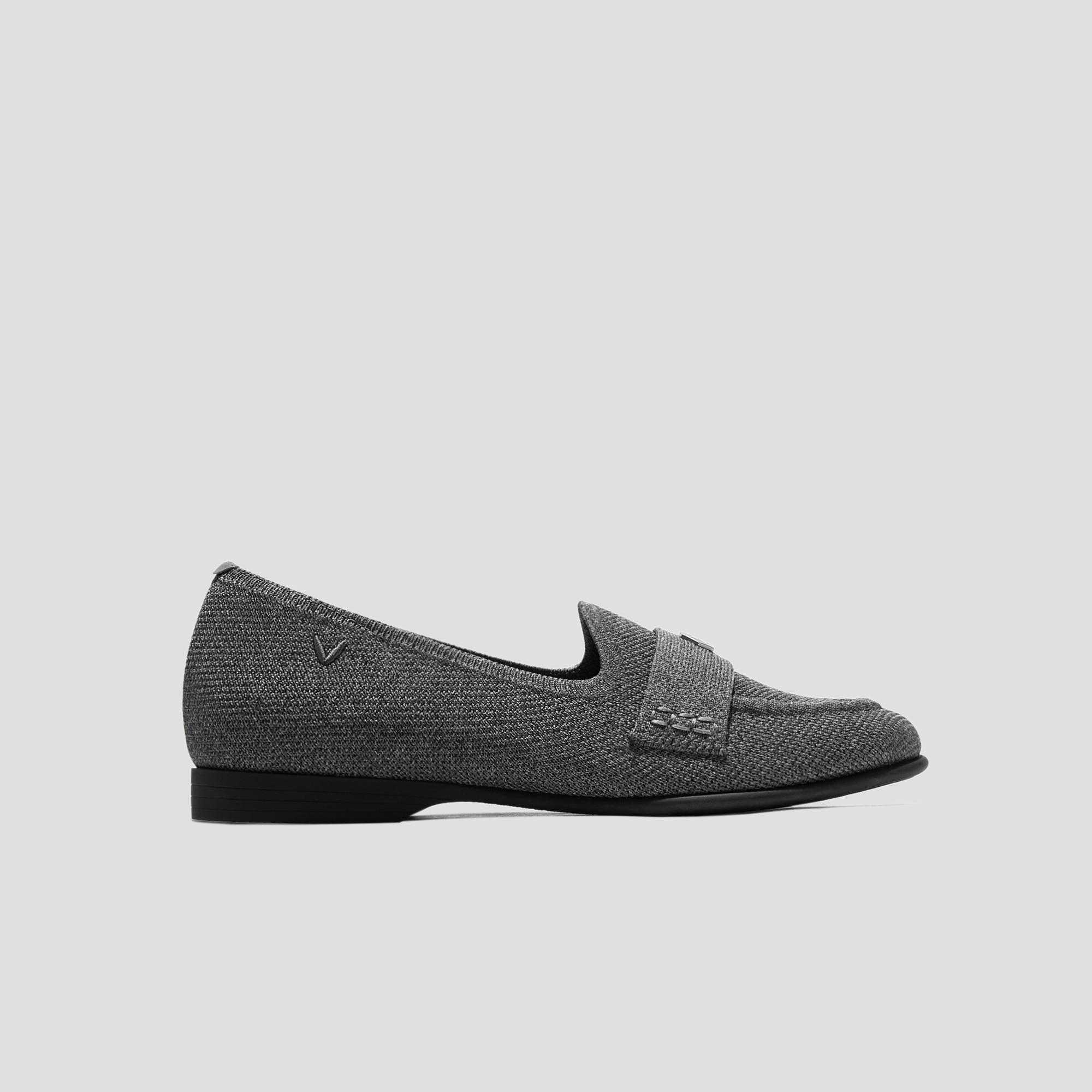 Almond-Toe Penny Loafers (Eloise), Rich Grey, EU35 | VIVAIA