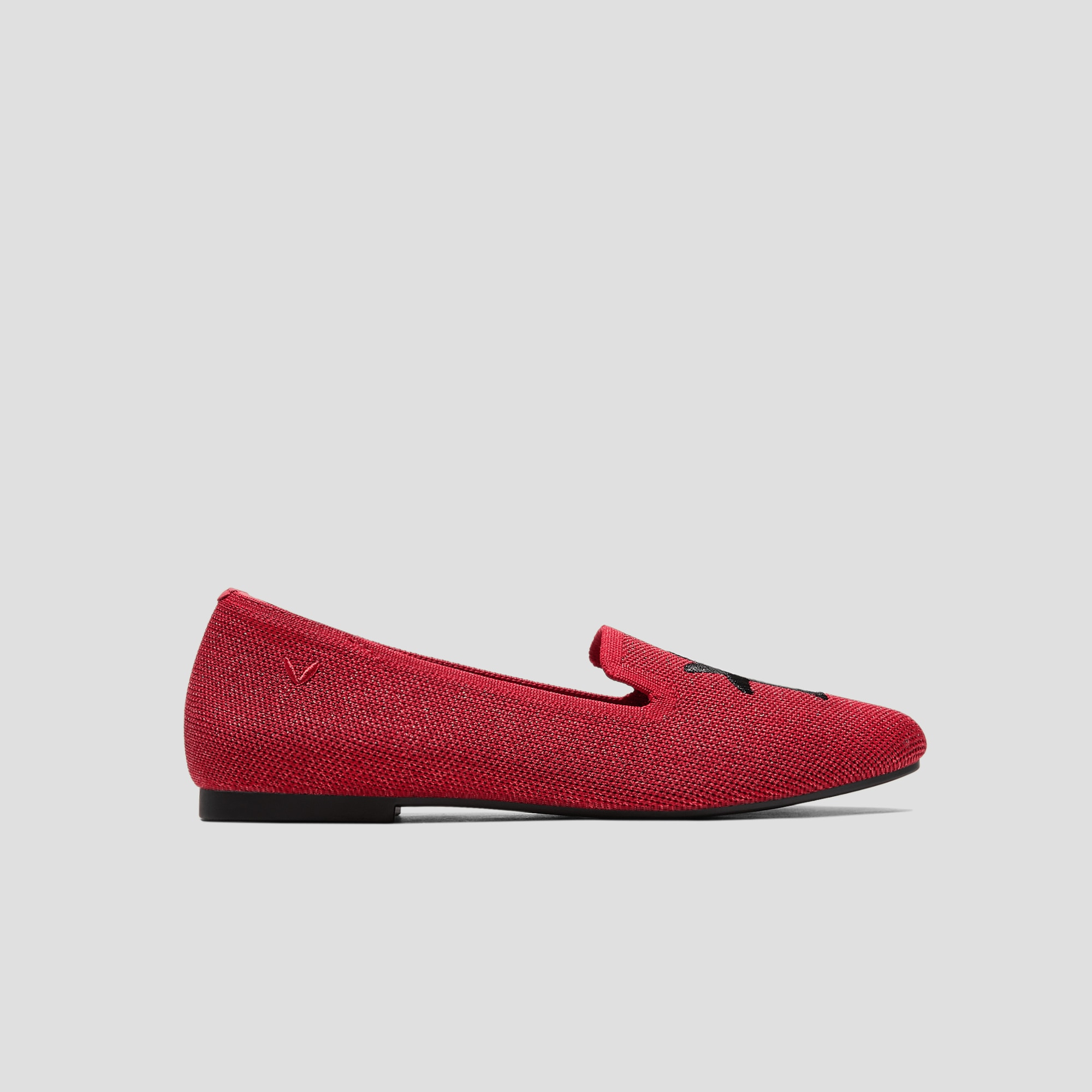 靴 VIVAIA Audrey Round-Toe Pattern Embroidered Loafers for RUBY RED