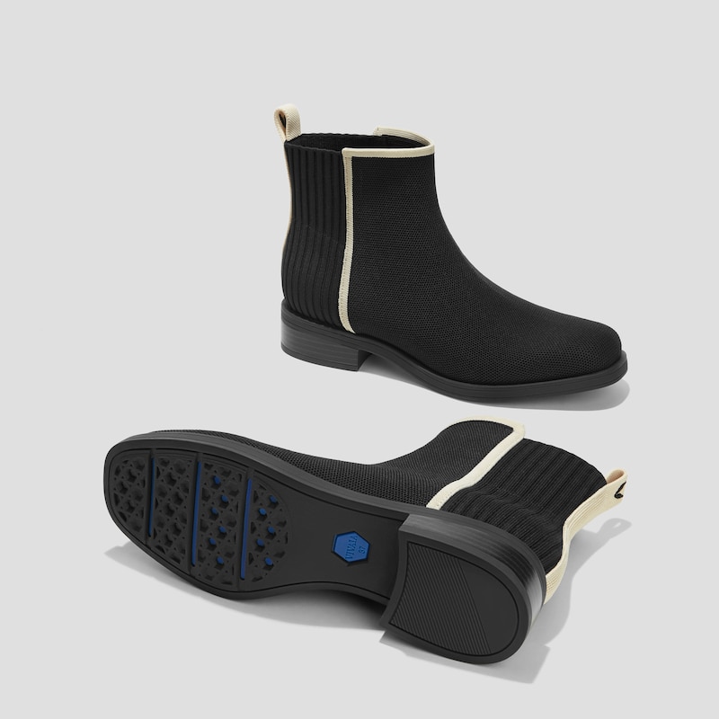 Square-Toe Ankle Chelsea Boots (Celina), BLACK WATER RPT, EU35.5 | VIVAIA