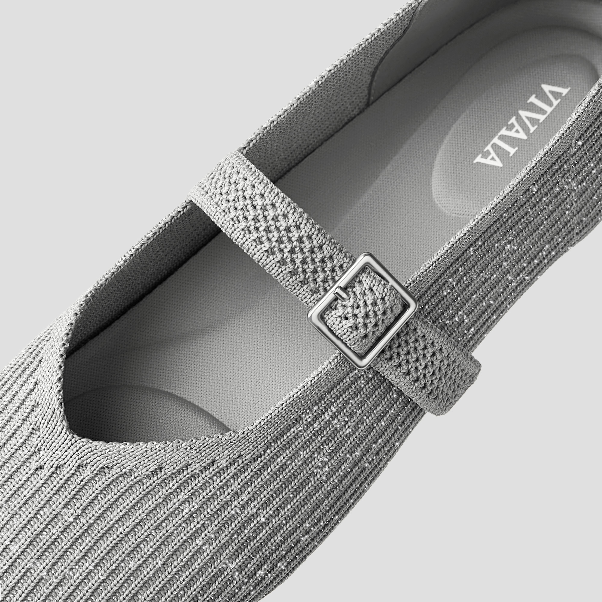 Square-Toe Mary-Jane (Margot Mary-Jane), SILVERY GREY, EU41 | VIVAIA