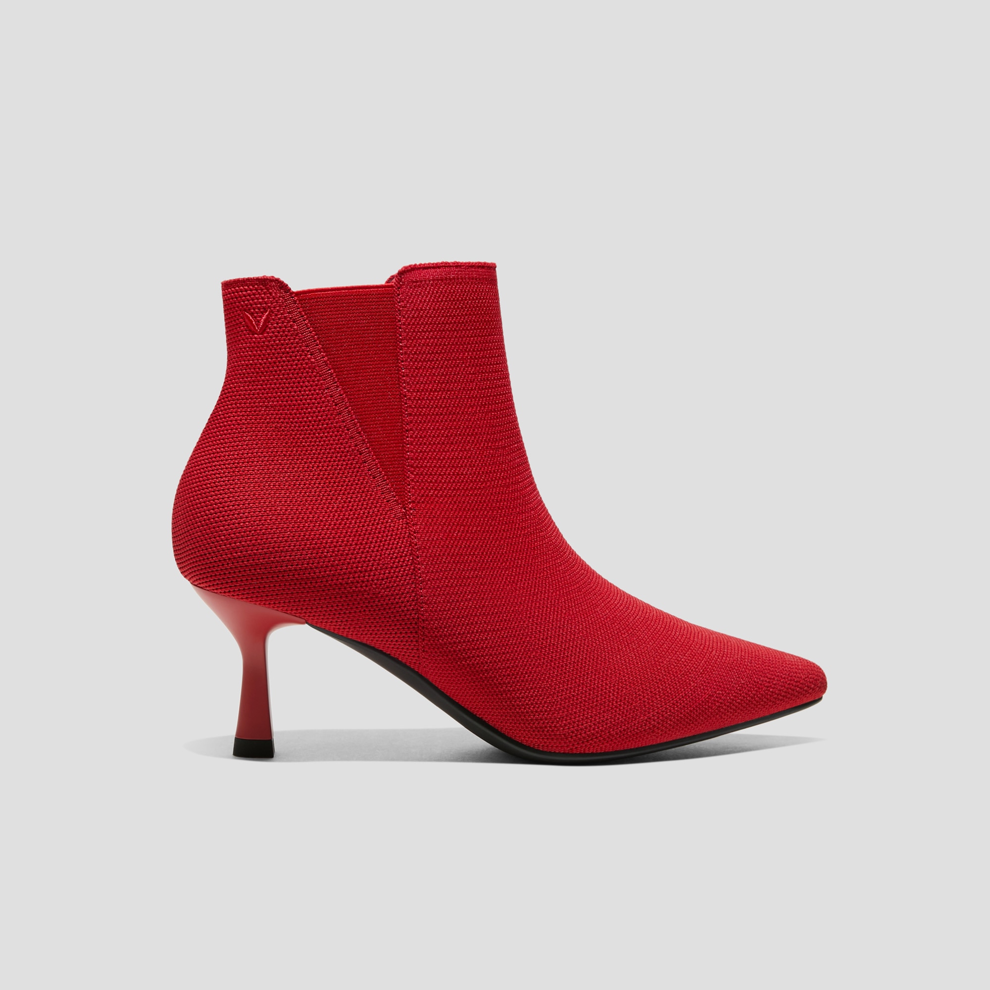Pointed-Toe Ankle Heel Boots (Alexandra), Ruby Red, EU35 | VIVAIA