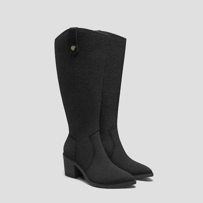 Pointed-Toe Western Knee-High Boots (Wynne)
