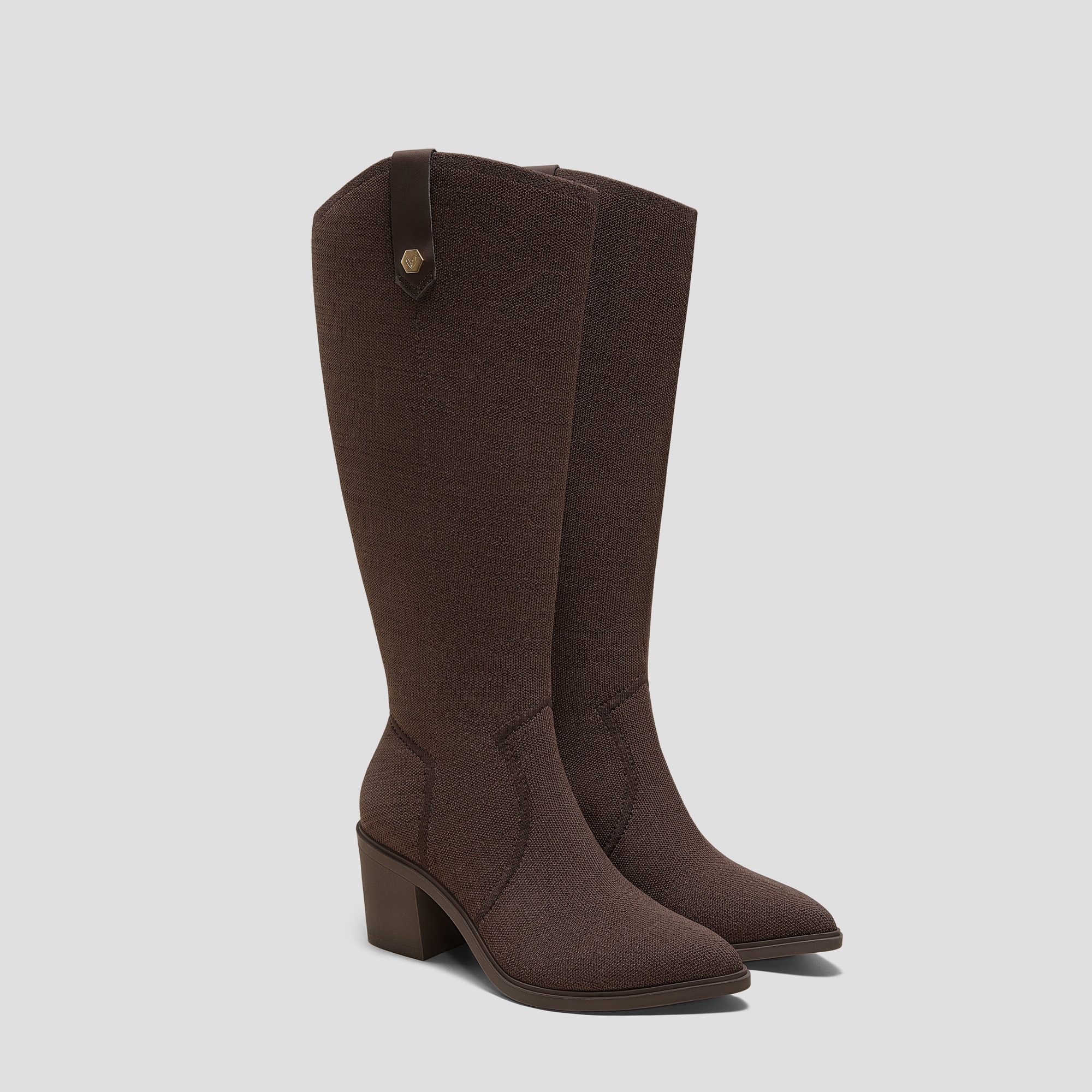Pointed-Toe Western Knee-High Boots (Wynne), DARK CHOCOLATE, EU37