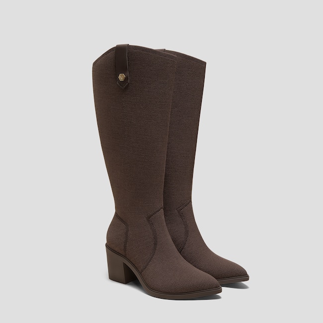 Pointed-Toe Western Knee-High Boots (Wynne)