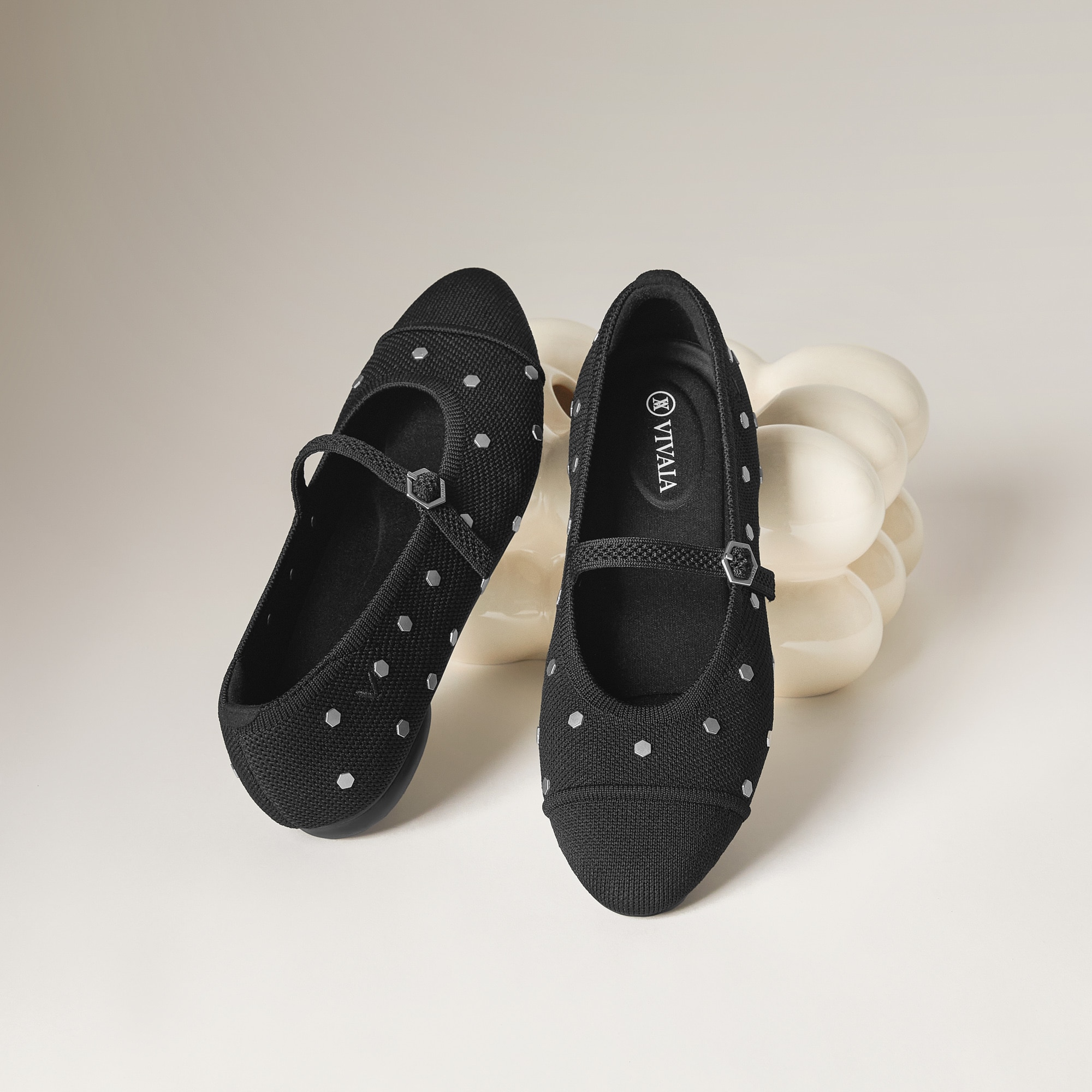 Almond-Toe Mary-Jane AdaptAll™ (Tamia Mary-Jane), BLACK STUDS