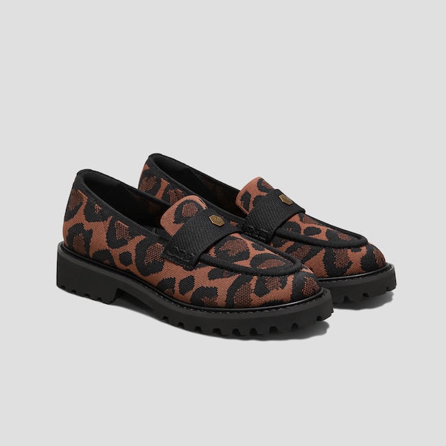 Round-Toe Platform Chunky Heel Loafers (Francesca)