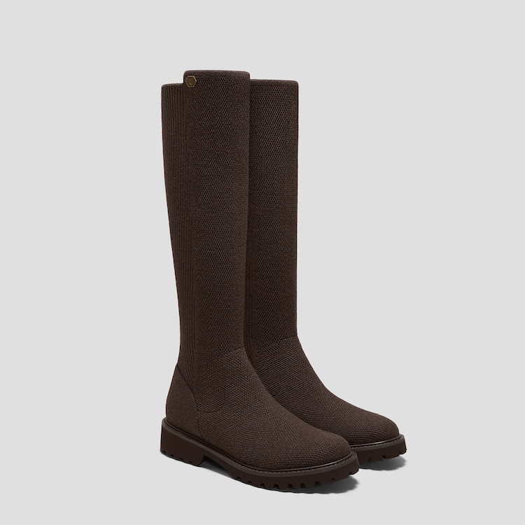 Round-Toe-Stretchy-Wool-Knee-High-Boots-(Filipa)