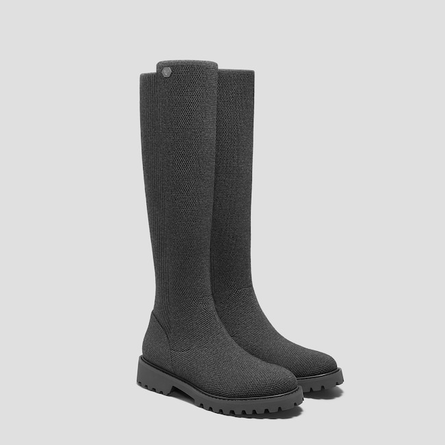 Round-Toe Stretchy Wool Knee-High Boots (Filipa)